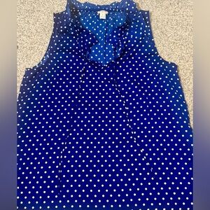 Blue Polka Dot Sleeveless Top